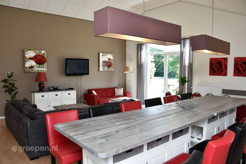 Groepsaccommodatie-Nederland-Hengelo-28 personen-HEO-1634-02.jpg, Leefruimte,Eettafel,Hoekbank,Tv