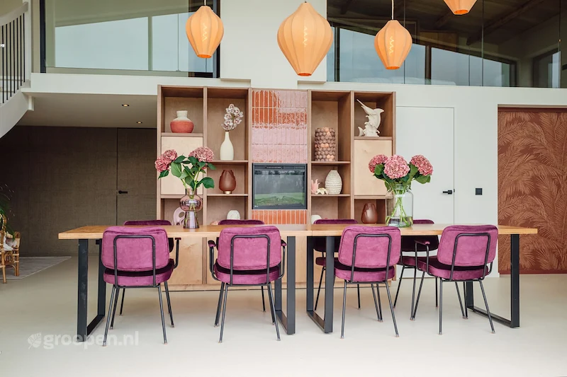Groepsaccommodatie-Nederland-Noordwijkerhout-8 personen-NKH-5056-09.jpg, Eettafel met 8 stoelen